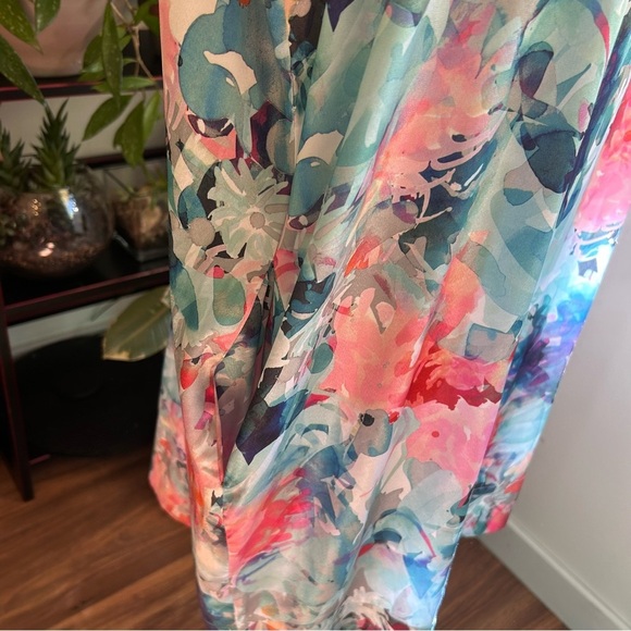 Liz Claiborne Floral Casual House Dress Women's XL with Pockets and Pink & Blue - Picture 4 of 7